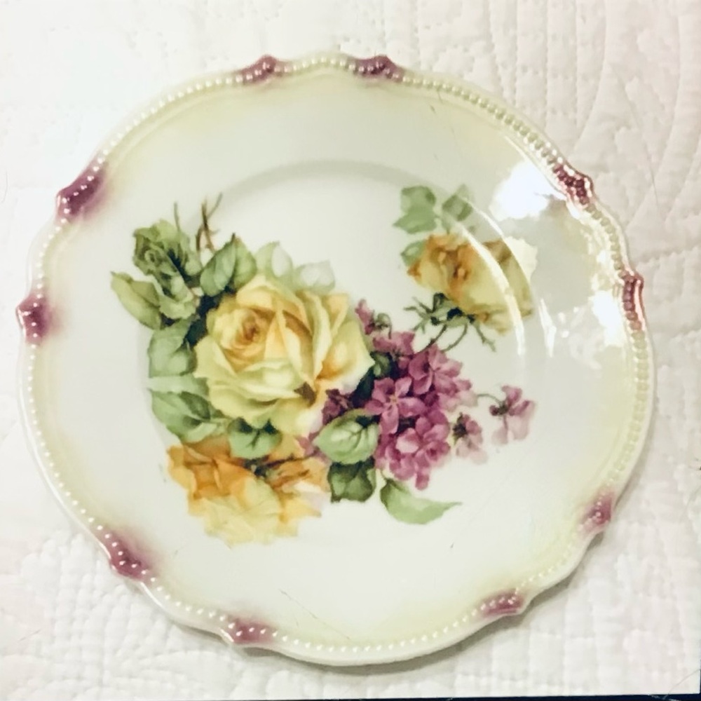 Plate “PK” Silesia Floral Scalloped Edge “Vintage”